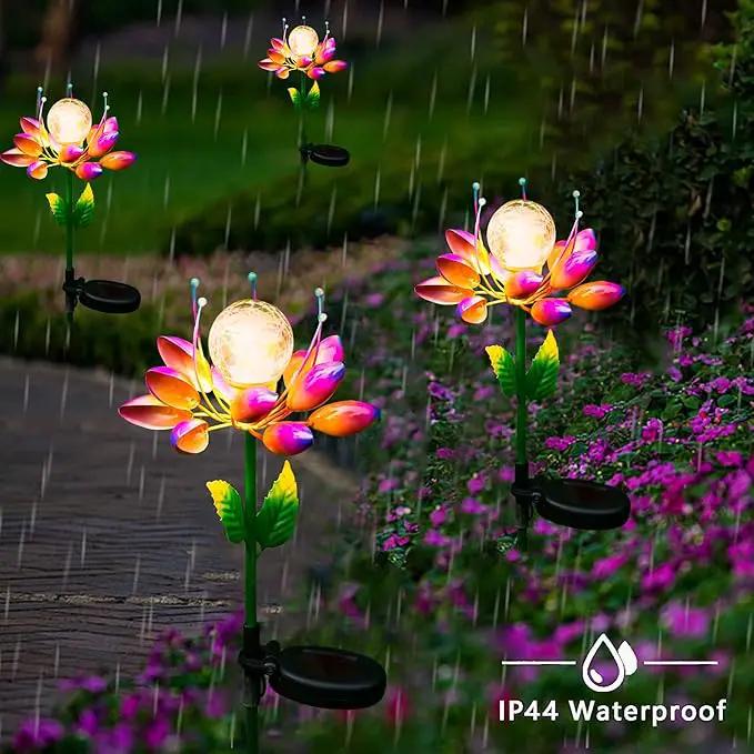 Metal Flower Solar Outdoor Lights Windmill Garden Stake - Outdoor Waterproof for Yard, Lawn, Patio, Gardening Gifts, Solar Flower Lights by GreenHaven Gardens