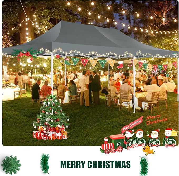 COBIZI 13x26 Pop Up Tent 13x26 Canopy with Sidewalls Heavy Duty Canopy Party Tent for Parties, Outdoor Wedding Large Event Tent Wind Waterproof UPF 50+ Ez Up in Garden Lawn with Roller Bag, Gray by GreenHaven Gardens