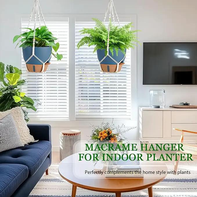 Hanging Planter Self Watering 10 Inch, 2 Pack Hanging Baskets for Plants, Hanging Flower Pots with Drainage Hole & 2 Kinds of Plant Hangers for Garden Home Decor (Navy Blue, 10 Inch) by GreenHaven Gardens