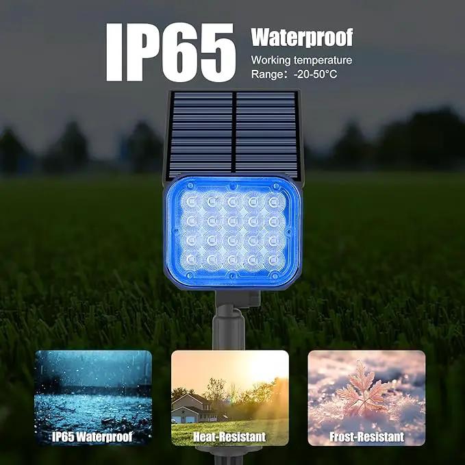 Solar Spot Lights Outdoor, Blue Solar Lights Outdoor Waterproof IP65, Adjustable Panel Solar Landscape Spotlights for Tree Yard Halloween Christmas Landscape Decor, 6 Pack by GreenHaven Gardens