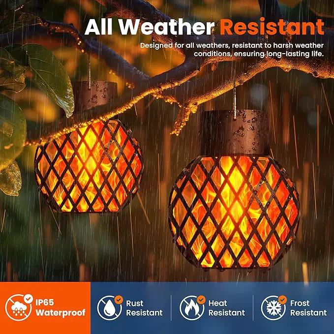 GIGALUMI Solar Lights Outdoor Waterproof,4 Pack Solar Hanging Lights with Flickering Flame,Outdoor Solar Lights for Yard,Patio,Tree,Camping,Christmas Decoration,New Upgraded Larger Lanterns by GreenHaven Gardens