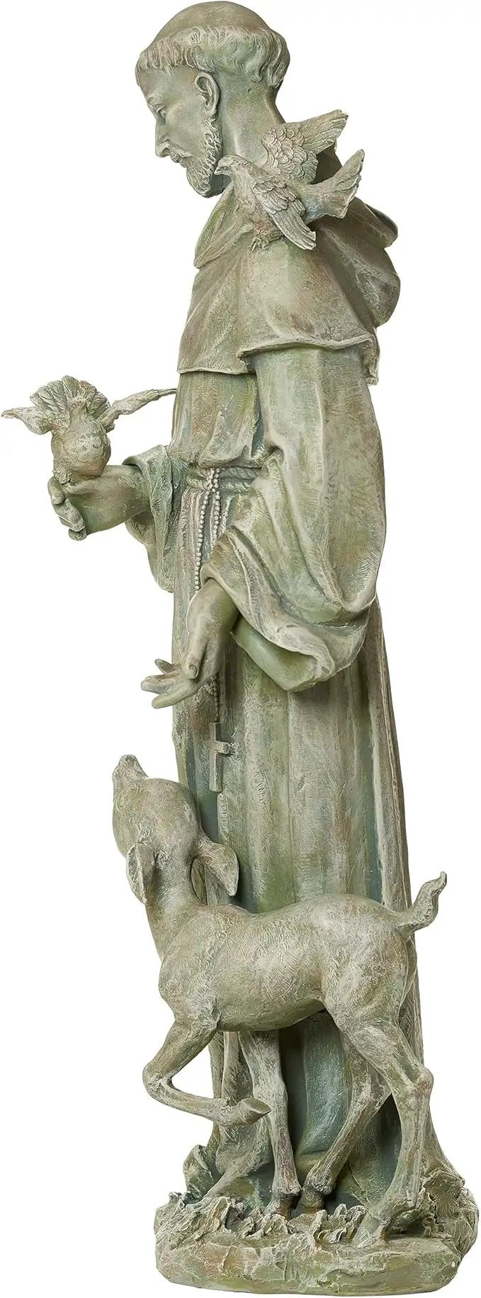 Joseph's Studio by Roman, 36.5" H St. Francis with a Fawn Garden Statue, Religious Outdoor Decor by GreenHaven Gardens