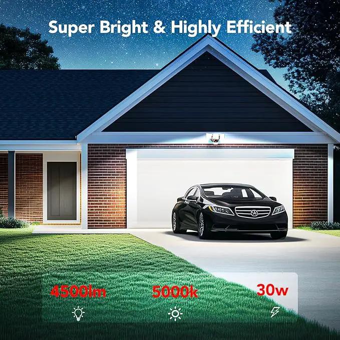OREiN 4500LM/35W Flood Lights Outdoor, 180°/40FT Motion Sensor Outdoor Lights Dusk to Dawn Security Lights IP65 Waterproof 3 Modes for Outside 4500SQ.FT Front Door, Garage, Bronze (Hardwired) by GreenHaven Gardens