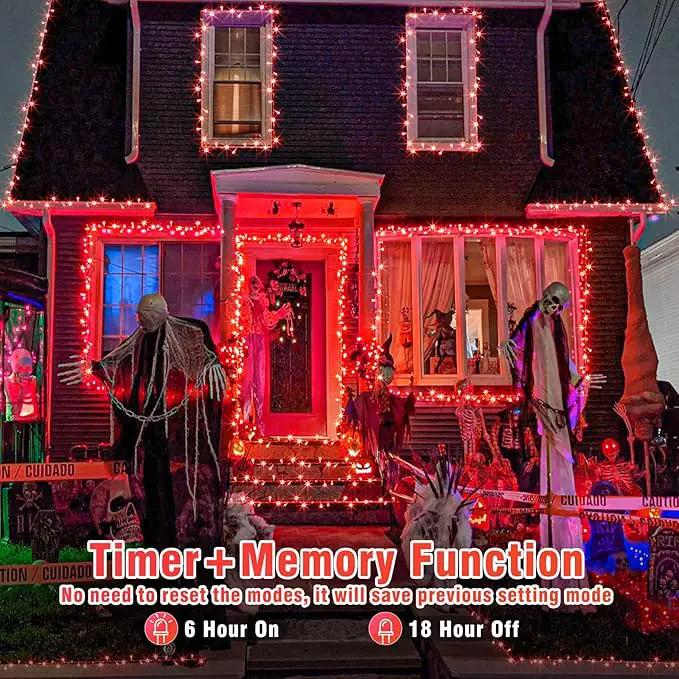 Vivideal 33ft Red Christmas String Lights Outdoor, 100 LED 8 Modes Clear Wire, Connectable Waterproof Plug-in Pink Christmas Tree Decor for Bedroom Indoor Outdoor by GreenHaven Gardens