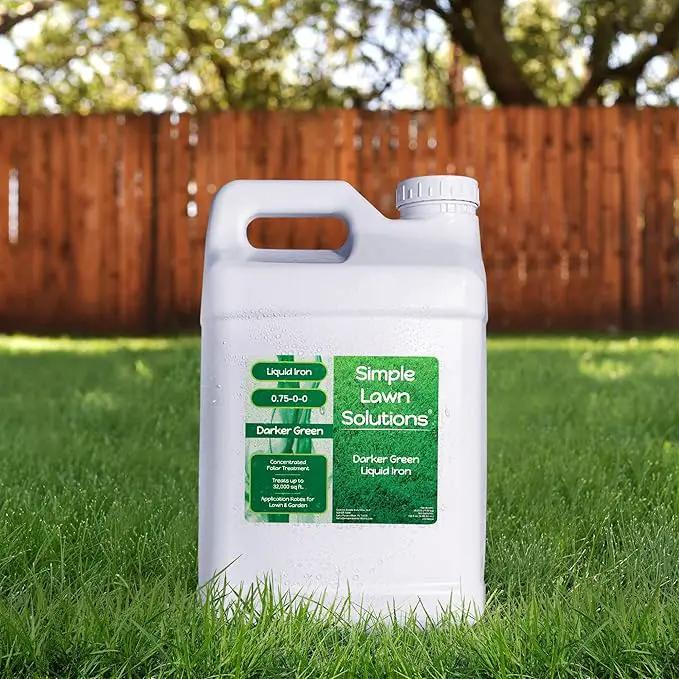 Simple Lawn Solutions - Liquid Iron Darker Green - Chelated Micronutrients - Concentrated Booster for Lawn, Indoor Plants and Outdoor Garden (2.5 Gallon) by GreenHaven Gardens