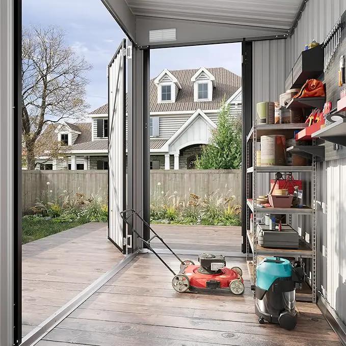 Aoxun 7' x 4' Shed 140 CU.FT Outdoor Waterproof Storage Shed with Triple Lockable Door Garden Metal Tool Shed for Outside by GreenHaven Gardens