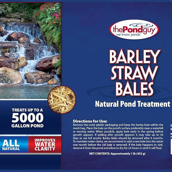 The Pond Guy Straw Barley Bale for Water Gardens, Fountains & Small Koi Ponds, Natural Clarifier, Simple & Easy to Use Pond Maintenance, 1-Pound Bale by GreenHaven Gardens