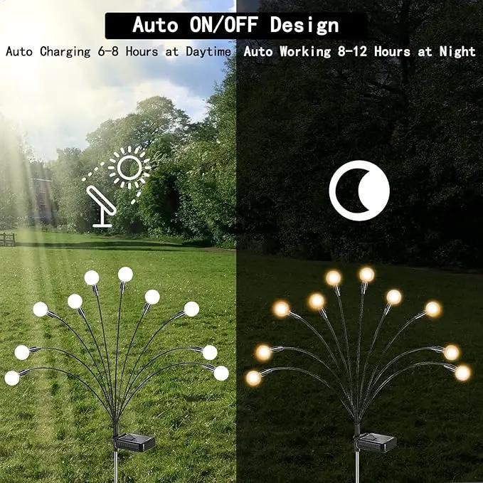 Solar Lights for Outside,4Pack 10Led Swaying Solar Garden Lights, Firefly Lights with Highly Flexible Copper Wires, Sway by Wind, Solar Lights Outdoor Waterproof with 2modes for Yard Patio Path Lawn by GreenHaven Gardens