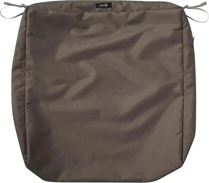 Classic Accessories Ravenna Water-Resistant 21 x 19 x 5 Inch Patio Seat Cushion, Dark Taupe, Patio Loveseat Cushion by GreenHaven Gardens