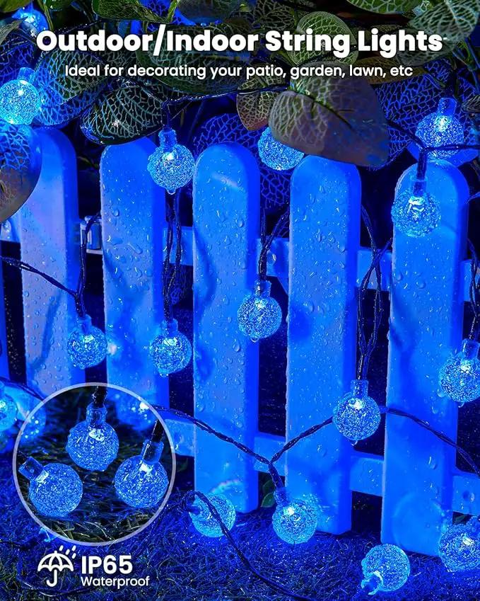 Brightown Solar String Lights Outdoor 60 Led 35.6 Feet Waterproof Solar Powered Patio Lights with 8 Lighting Modes for Garden Yard Porch Wedding Party Decor Halloween (Blue) by GreenHaven Gardens