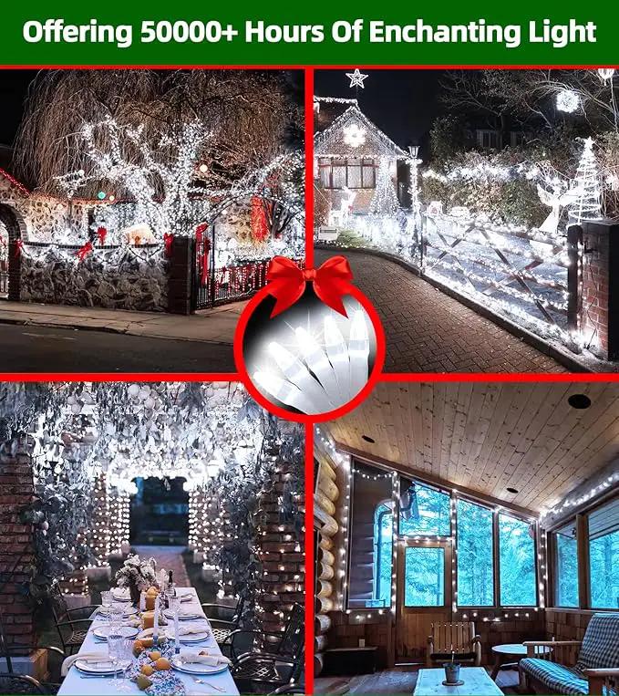 1500 LED Chrstmas String Lights, 492FT Super Long Christmas Lights with 8 Modes, Christmas Tree Lights with Timer Memory for Indoor Outdoor Tree Fence Garden Xmas Wedding Party Decor Cool White by GreenHaven Gardens