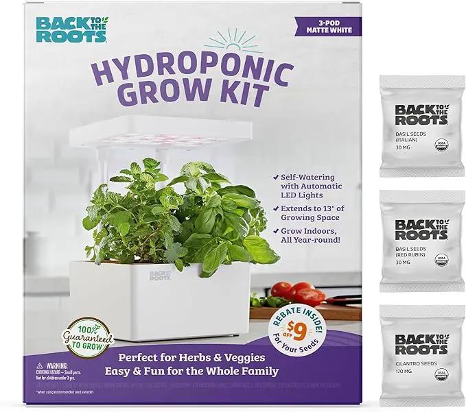 Back to the Roots New Hydroponic Grow Kit, LED Indoor Garden by GreenHaven Gardens