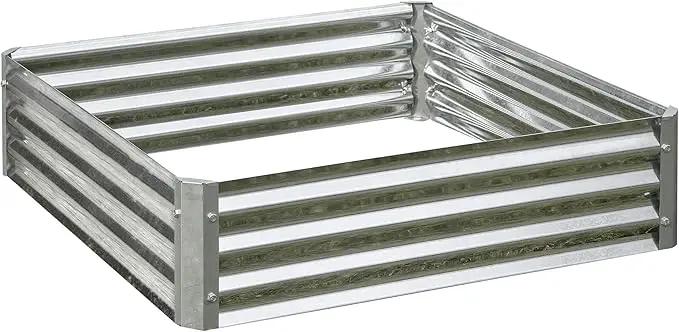 Arrow Sheds GrowIT Galvanized Steel Raised Flower and Plant Bed for The Garden or Greenhouse, 40" x 40" x 11" by GreenHaven Gardens