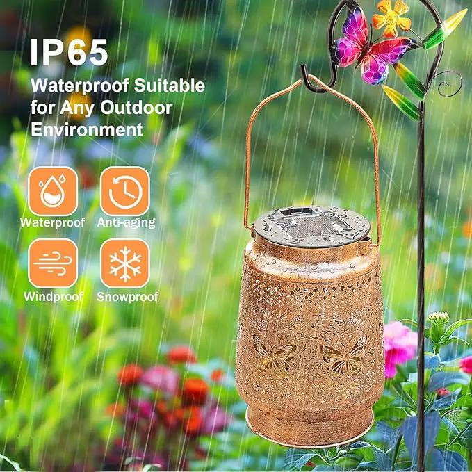 Solar Lanterns Outdoor Garden Decor Butterfly Hanging Lantern Lights, Birthday Gifts for Women Mom Grandma Waterproof Metal Solar Lights LED Decoration with Shepherd Hook for Garden Yard Patio Porch by GreenHaven Gardens