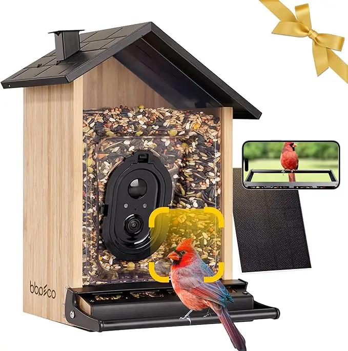 Smart Squirrels-Proof Bird Feeder with Camera Solar Powered, AI Identify Bird Species, Instant Notification Camera, CCPA Data Security, 3.2L Ultra Large Capacity Gift by GreenHaven Gardens