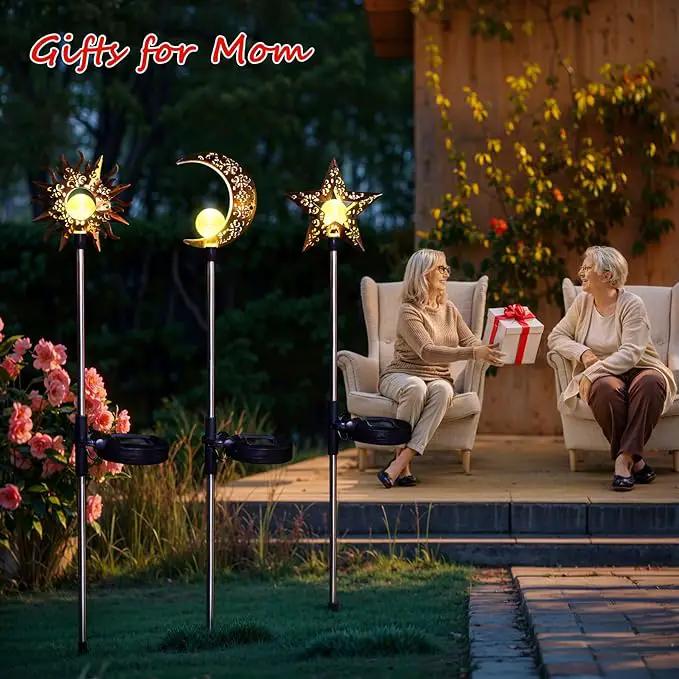 Tryme Solar Lights Outdoor Garden Decorations Sun Moon Star Stake Light Decorative Waterproof Warm White LED Yard Decor for Pathway Lawn Patio Courtyard Backyard by GreenHaven Gardens
