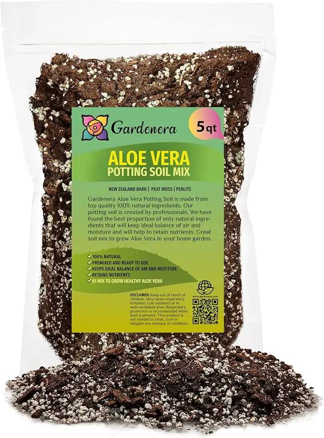 Premium Aloe Vera Potting Soil Mix - (5 Quart Bag) by GreenHaven Gardens