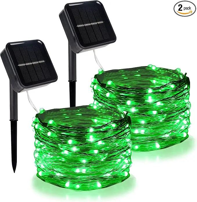 Twinkle Star 2 Pack Green Solar String Lights Outdoor, St. Patrick's Day Solar Fairy Lights Total 80 FT 240 LED, Waterproof 8 Modes, Tree Light for Patio Garden Wedding Party Home Holiday Decor by GreenHaven Gardens