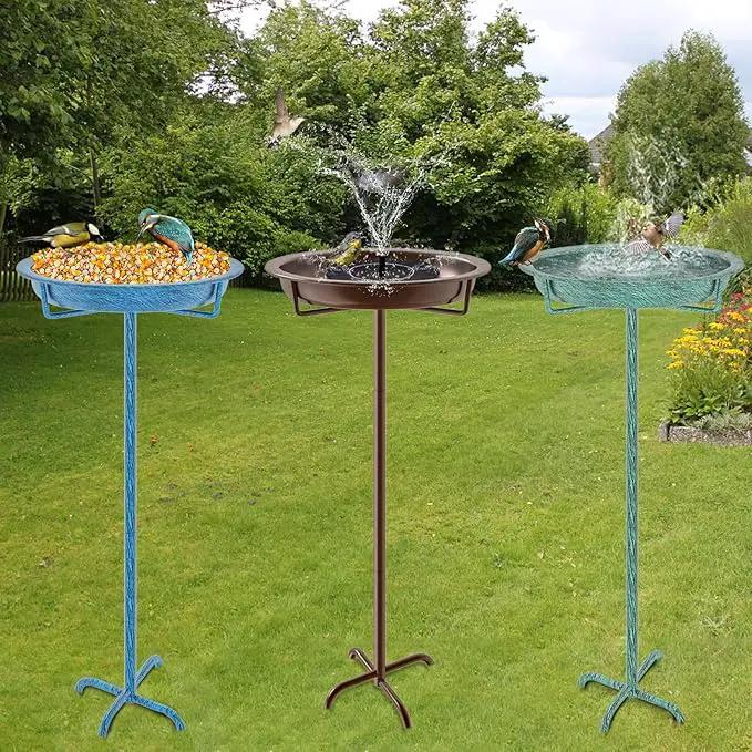 Metal Bird Bath for Outside, 36.2" Height Birdbath Bowl Standing Bird Feeders for Outdoors with 4 Prongs Base Stake, Freestanding Birdfeeders for Garden Yard Lawn Decor (Retro Green) by GreenHaven Gardens