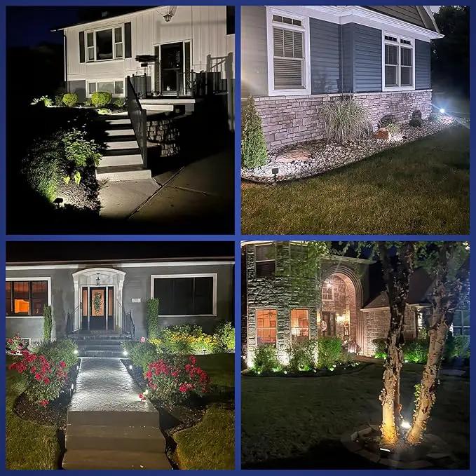 NYMPHY Solar Lights Outdoor Waterproof IP68, 56 LED 3 Lighting Modes Solar Powered Garden Yard Spot Solar Lights for Outside Landscape- 4 Pack (Cool White) by GreenHaven Gardens