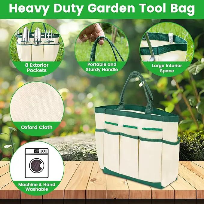Garden Tool Set 9 PCS, Heavy Duty Gardening Hand Tools for Women, Durability Garden Tool Bag, Rust-Proof Aluminum Gardening Supplies, Ideal Gifts for Women and Men by GreenHaven Gardens