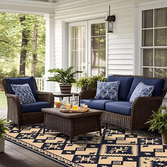 WILDROOTS 5x8 Feet Plastic Bohemian Outdoor Rug, Stain Resistant Waterproof Reversible Outdoor Patio Rug, Fade Resistant Camping Rug by GreenHaven Gardens