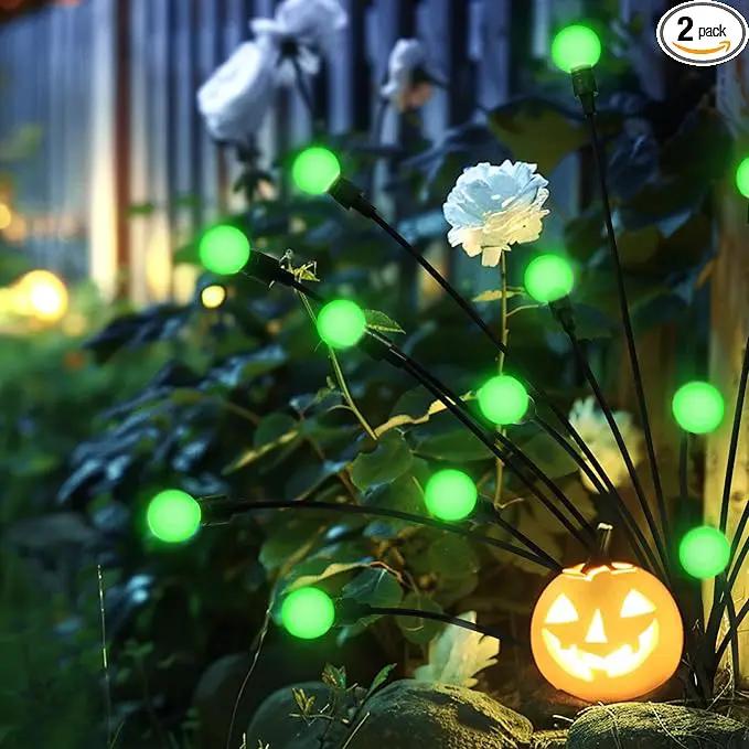 Solar Garden Lights,Halloween Lights Outdoor 20 LED Firefly Halloween Garden Lights Outdoor,Solar Lights for Outside,Solar Lights Outdoor Waterproof for Halloween,Christmas,Yard,Patio(Green) by GreenHaven Gardens