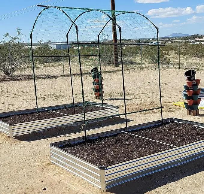 8x4x1ft(2 Pack) Galvanized Raised Garden Bed,Outdoor Planter Box Metal Patio Kit Planting Bed for Vegetables Flowers Herb,Silver by GreenHaven Gardens