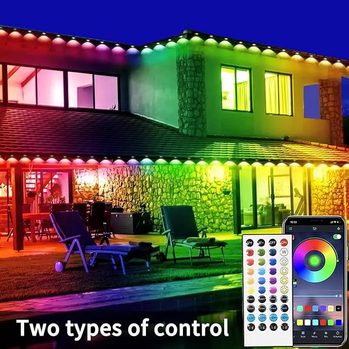 Permanent Outdoor Light,100ft RGB Eave Lights with App Control Remote,IP67 Waterproof LED Lights,Music Sync Outside Light for Christmas,Halloween,Garden,House Decorations by GreenHaven Gardens