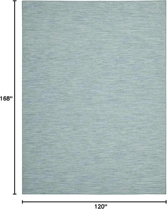 Nourison Positano Indoor/Outdoor Aqua 10' x 14' Area Rug, Easy Cleaning, Non Shedding, Bed Room, Living Room, Dining Room, Backyard, Deck, Patio (10x14) by GreenHaven Gardens