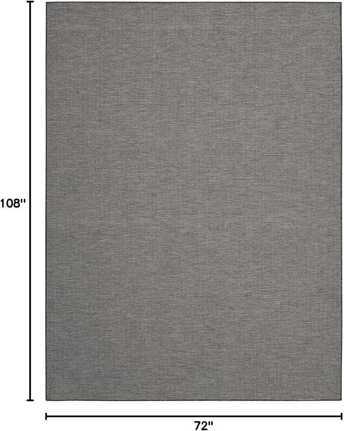 Nourison Positano Indoor-Outdoor Charcoal 6' x 9' Area Rug, Easy Cleaning, Non Shedding, Bed Room, Living Room, Dining Room, Backyard, Deck, Patio (6x9) by GreenHaven Gardens