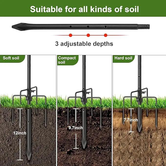 Hummingbird Feeder Pole for Outdoors - Heavy Duty Bird Feeder Stand with Adjustable Stake,62"Rustproof Shepards Poles with Hangers Holder for Birdfeeder,Wind Chimes,Lanterns,Wreaths,Black by GreenHaven Gardens