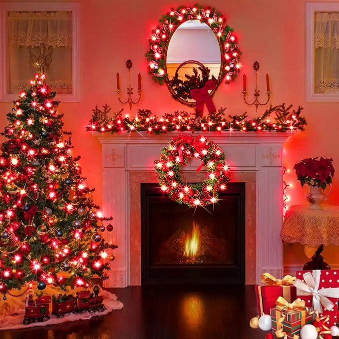 KNONEW Outdoor Christmas Lights 300 LED 99ft String Lights 8 Modes & Memory Fairy Light Plug in Waterproof LED String Lights for Xmas Yard Tree Wedding Party Holiday Decorations (Red) by GreenHaven Gardens