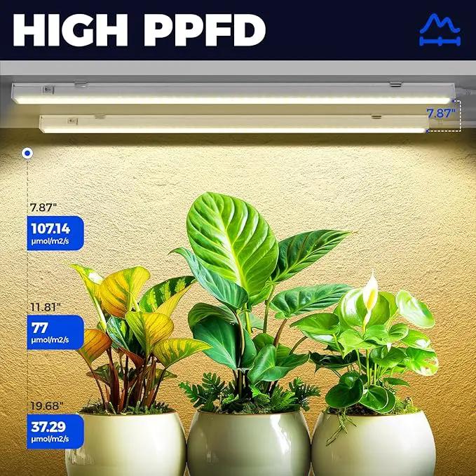 Barrina Grow Lights for Indoor Plants Full Spectrum, 2ft 40W (4 x 10W), T5 Plant Lights for Indoor Plants, Greenhouse, Plug and Play, Yellow, 4-Pack by GreenHaven Gardens
