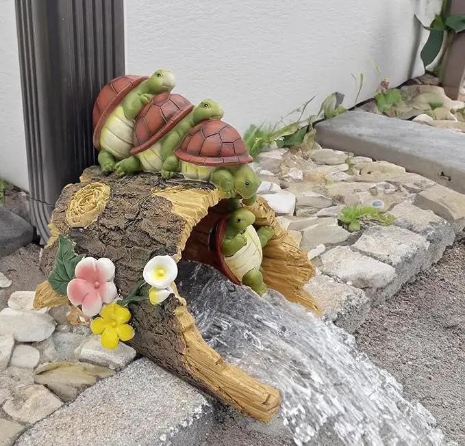 Turtle Statues Gutter Downspout Extension Statues Garden Decoration,Resin Statue Outdoor Decor,Animal Downspout Diverter,Decorative Gutter Extension,3"×4" Downspout Extender Diverter Splash Block by GreenHaven Gardens