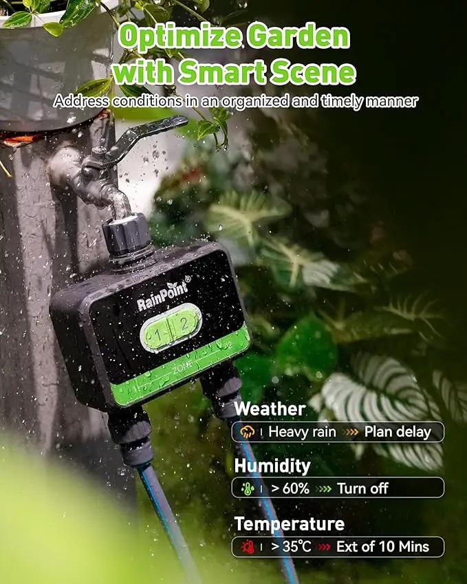 RainPoint WiFi Water Timer for Garden Hose, 2-Zone Smart Sprinkler Timer, WiFi Irrigation Controller, Automatic Watering System for Lawns and Yard by GreenHaven Gardens