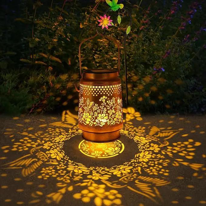 Solar Lanterns Outdoor Hummingbird Garden Decor, Birthday Gifts for Women Mom Grandma Metal Hanging Lantern Lights Waterproof Solar Lights with Shepherd Hook LED Decoration for Garden Yard Patio Lawn by GreenHaven Gardens