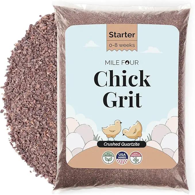 Chick Grit for Baby Chicks - Chickens Age 0-8 Weeks, 100% Natural Mineral Chick Grit Quartzite, Poultry Grit Digestive Aid, USA Mined, 50 lb by GreenHaven Gardens