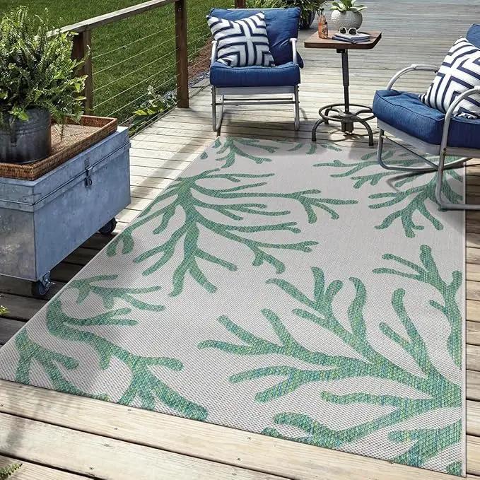 Keen Home Design Terrace Outdoor Throw Rug - 3x5 Washable Indoor/Outdoor Rug for Patio, Kitchen, Balcony, Beach, Garden, Deck and Porch, Size: 3'x5' by GreenHaven Gardens
