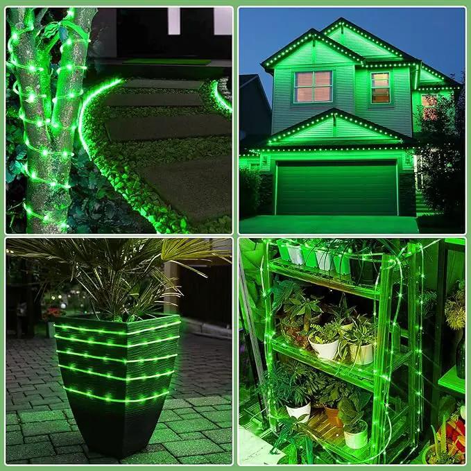 100FT 300 LED Rope Lights for Outside, St. Patrick Day String Lights Indoor with Waterproof 8 Modes, Connectable Plug in Fairy Twinkle Lights for Outdoor Patio Pool Party Holiday Decorations, Green by GreenHaven Gardens