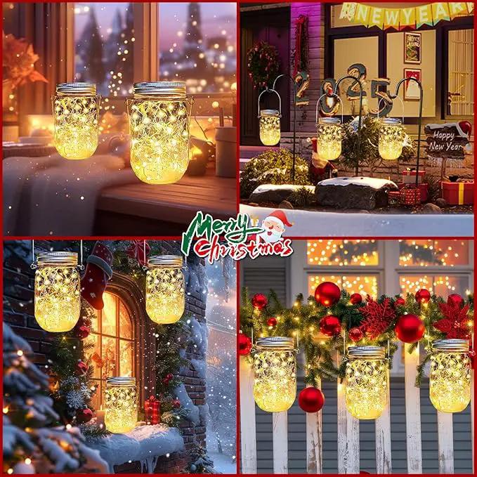 Solar Mason Jar Lid Lights 12 Pack 30 LED Firefly Fairy String Lights, Waterproof Outdoor Solar Lights with Hangers for Regular Mouth Jars (No Jars Included) by GreenHaven Gardens