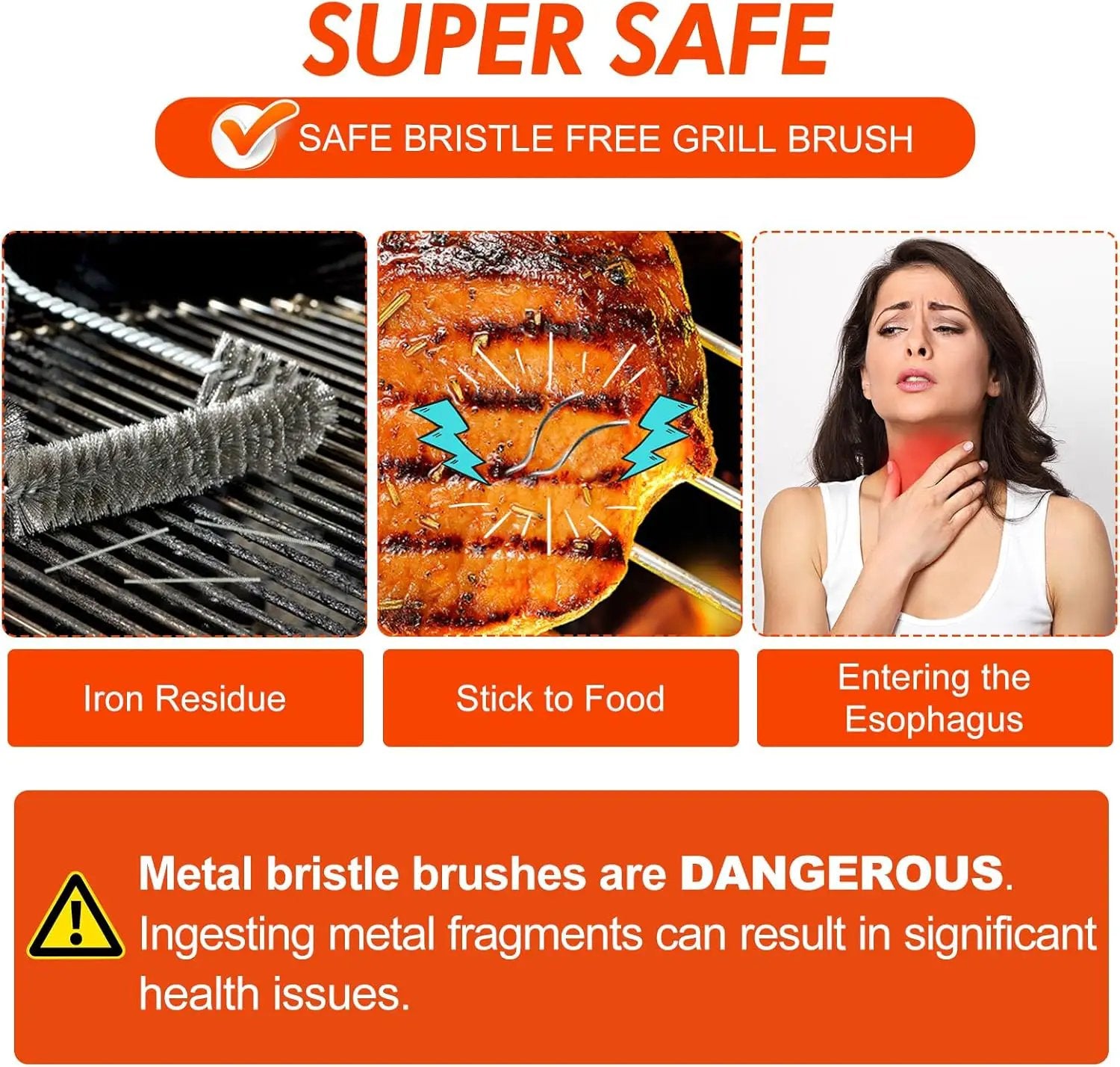 Grill Brush for Outdoor Grill Bristle Free BBQ Cleaner Brush with Durable Scraper for Cast Iron or Stainless-Steel Grates Safe Griddle Scrubber Brush by GreenHaven Gardens
