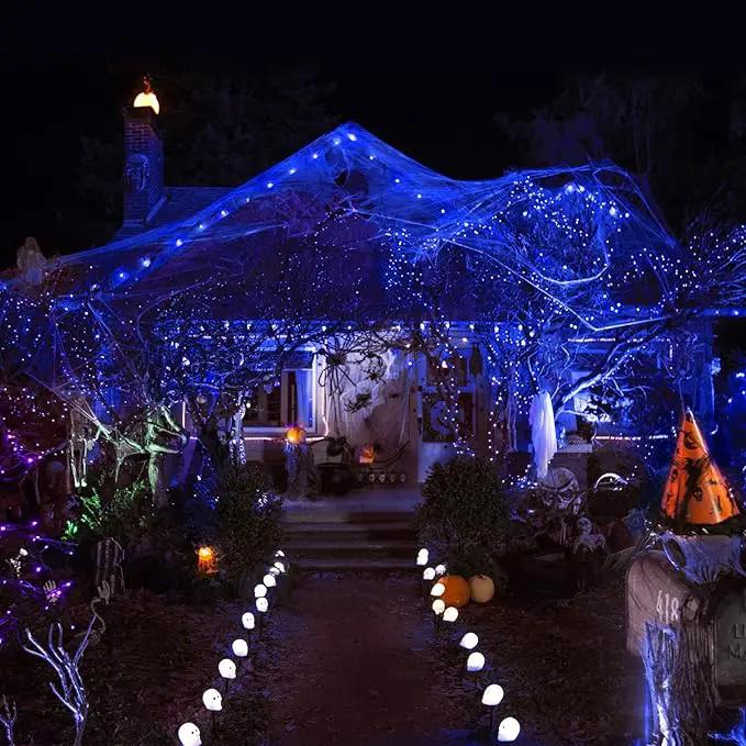 JMEXSUSS 4 Pack 100 LED Solar Fairy Lights, 33ft Blue Solar String Lights Outdoor Waterproof, 8 Modes Copper Wire Solar Twinkle Lights for Patio Garden Yard Tree Christmas Halloween Decor by GreenHaven Gardens