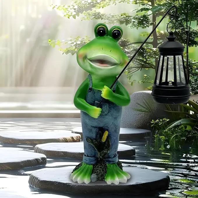 Solar Lantern Garden Statues Decor, Outdoor Frog Figurine Lights for Yard Patio Decoration - Unique Christmas Housewarming Gift for Grandma Wowen Mom by GreenHaven Gardens
