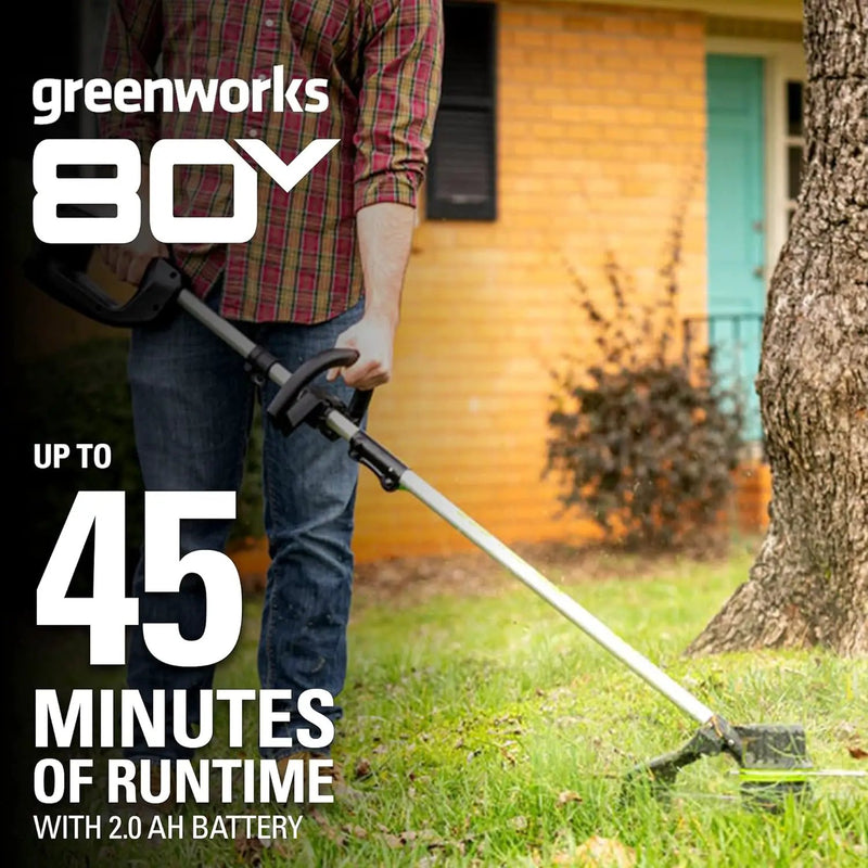 Greenworks 80V 16 inch Brushless String Trimmer, 2.0Ah Battery & Rapid Charger Included, ST80L210 by GreenHaven Gardens
