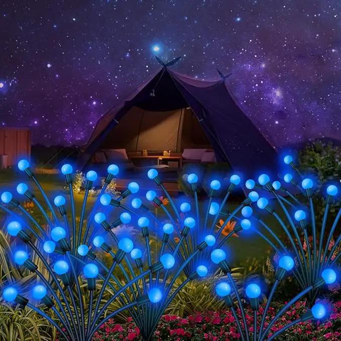 Solar Garden Lights Outdoor, 2 Pack 20 LED Blue Firefly Lights, Waterproof, Sway by Wind, for Yard Patio Backyard Garden Planter Flower Bed Pathway Decoration by GreenHaven Gardens