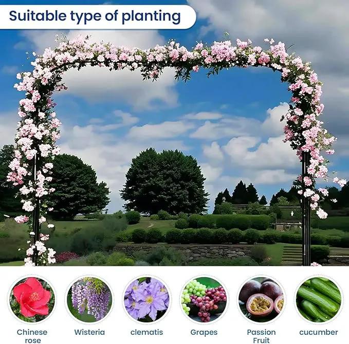 Garden Arch Arbor Trellis, 126" L x 94.5" H, Metal Archway for Climbing Plants Outdoor, Wide Sturdy Garden Arch for Lawn, Party, Ceremony Wedding Decoration by GreenHaven Gardens