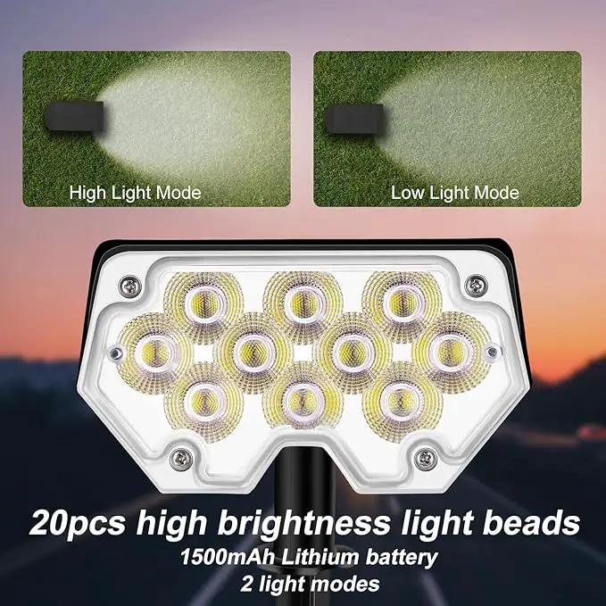All-New Solar Spot Lights Outdoor Waterproof，20 LEDs Solar Tree Lights with 2 Modes,Landscape Spotlights for Pathway, Patio, Garden, Trees,Flag,Pool (4 Pack,White Light) by GreenHaven Gardens