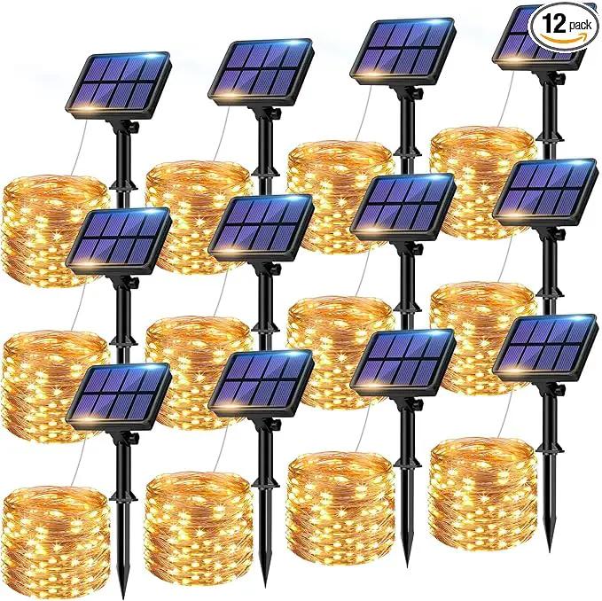 12 Pack Solar String Lights Outdoor, Total 960LED 396FT Solar Fairy Twinkle Lights Outdoor Waterproof 8 Modes Copper Wire Solar Lights for Outside Garden Patio Tree Christmas Wedding Party Decor by GreenHaven Gardens