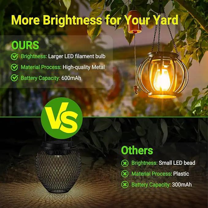 KOOPER Solar Lanterns Outdoor Lights, Upgraded Metal Solar Lantern, Brighter Hanging Solar Lights Outdoor Waterproof, Auto On/Off Solar Light for Yard Garden Patio Pathway Decor 2 Pack by GreenHaven Gardens